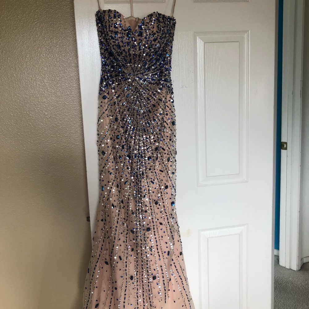 beige prom dress